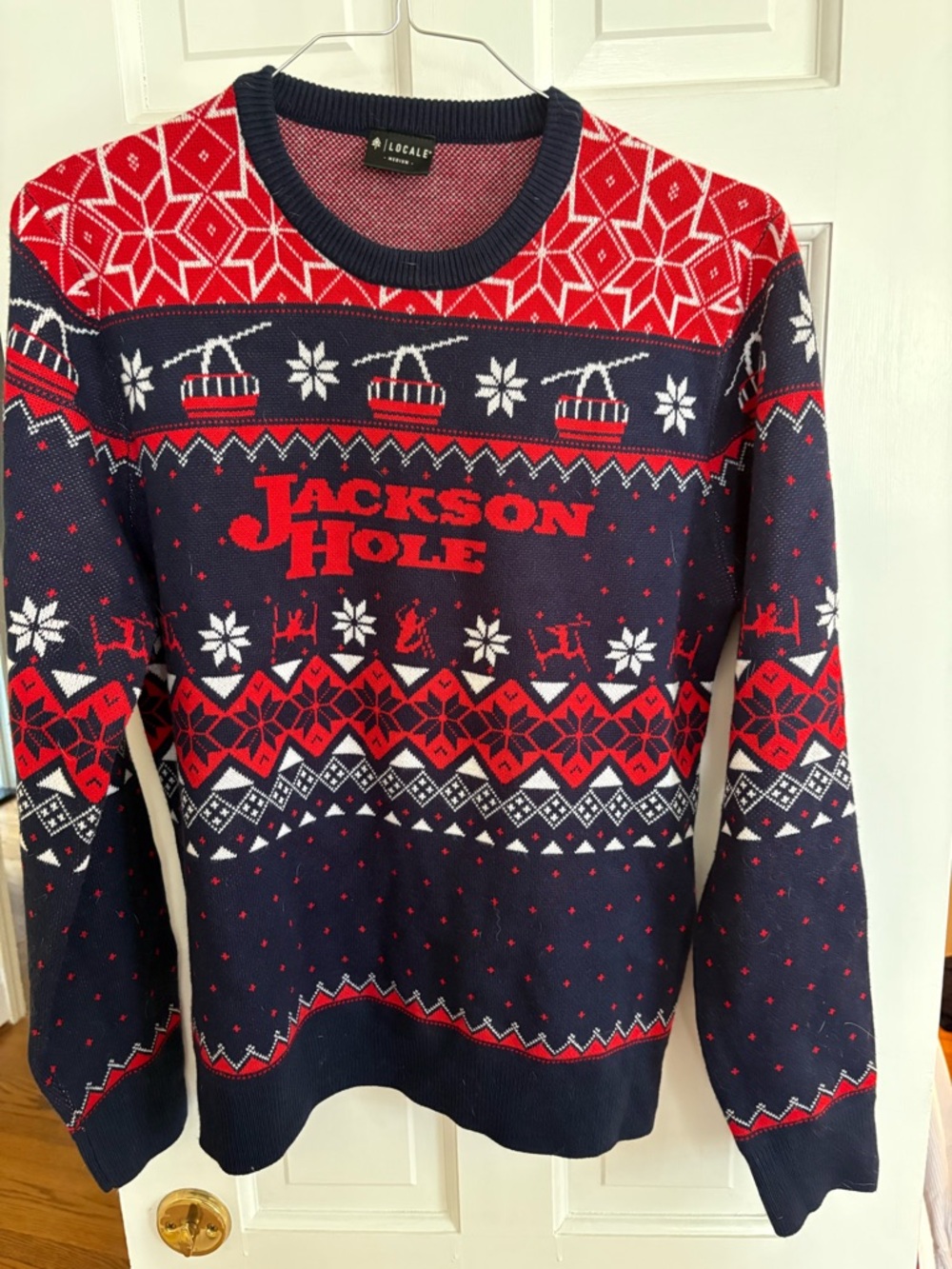 Jackson Hole Navy and Red Fair Isle Sweater